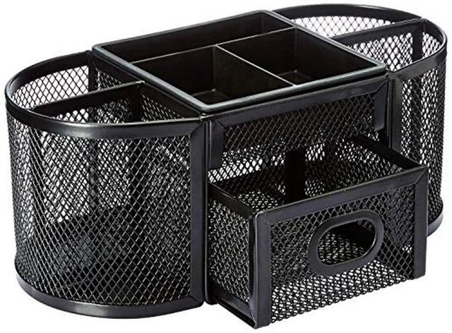 Amazon Basics 黑色金屬網面桌面收納架｜商品實物照片3