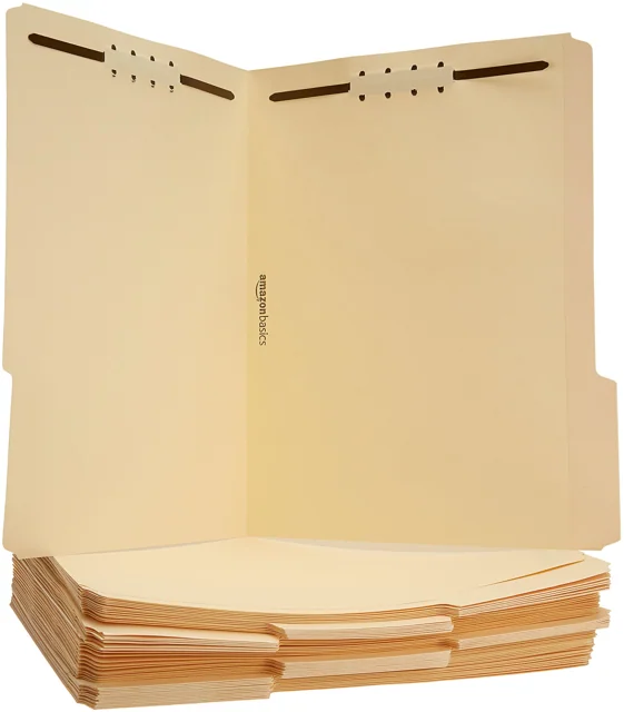 Amazon Basics Letter釦帶文件夾50個裝｜牛皮紙色商品實物照片
