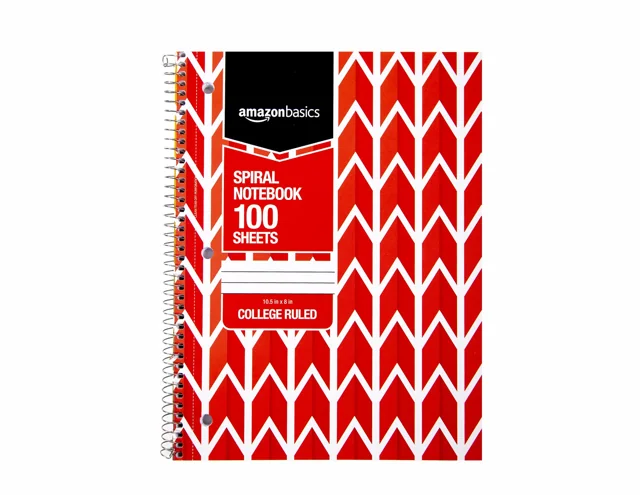 Amazon Basics 100張大學橫線線圈筆記本五本裝｜商品實物照片3