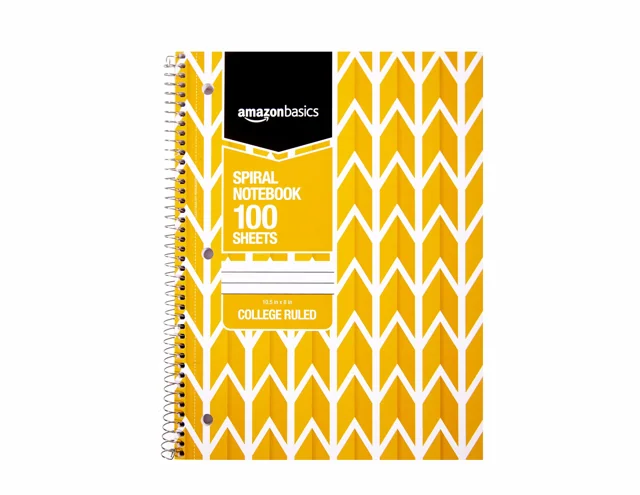 Amazon Basics 100張大學橫線線圈筆記本五本裝｜商品實物照片4